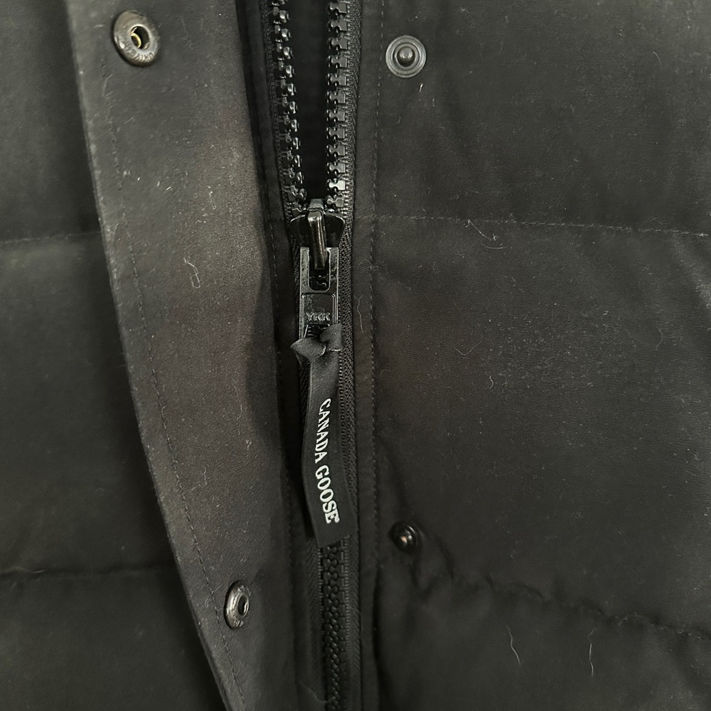 Canada Goose Shelburne Black Parka Coat with Fur Hood - Picture 4 of 6